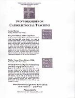 Two Workshops on Catholic Social Teaching